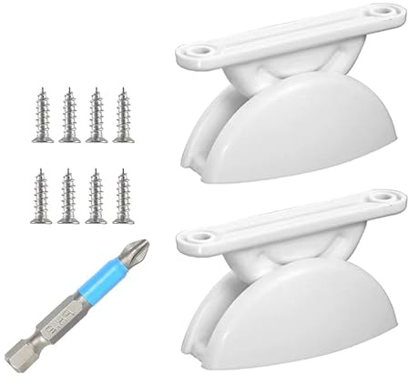 BRIOTA Pack of 2 Door Stops Caravan Motorhome, Door Holder Door Stopper Set for Secure Door Fixing, Outdoor Door Holder Accessories for Motorhome, Caravan, Boat, White