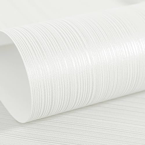 Tarwanear Beige Glitter Stripes Wallpaper Plain Shimmer Fine Stripes Textured Thick Wallpapers Minimalist Flocking Embossed Wallpaper Roll for Living Room Bedroom Hallway and Stairs