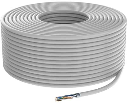IBRA CAT7 Ethernet Cable S/FTP - Indoor 24AWG Copper Conductor, High-Speed Network Cable Reel for Reliable Connectivity - 50M