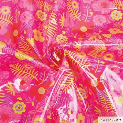 Creativ Stoffe Neuheiten, Crativpapier, Funktionsstoff, Mesh-Stoff 3D, Thermostoff, PVC Stoff, Beschichtete Baumwolle- 0,5m Meterware (Fuchsia)