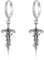 Schwert Ohrringe Hängend 925 Sterling Silber Reben ranken sich Schwert Creolen Ohrringe Dolch Ohrhänger Halloween Gotische Schwert Schmuck für Frauen Männer Herren