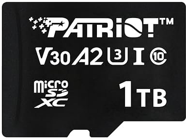 Patriot VX Series 1TB Micro SDXC V30 A2 UHS-I U3 4K UHD Memory Card - PSF1TBVX32MCX