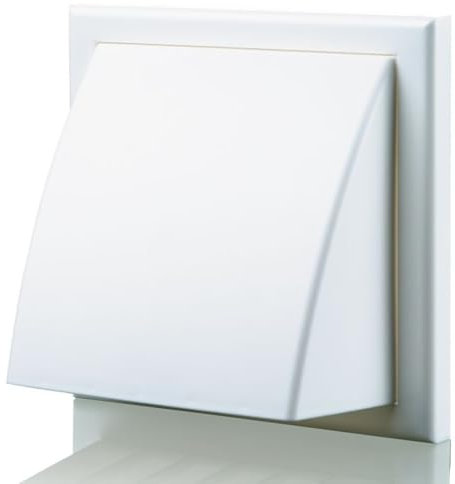 Ede Groups White 4 Inch/100mm Vent Cover Cowled Hooded - Indoor and Outdoor Vent Cover for Air Ventilation, Wind Baffle Wall Grille for Cooker Hoods, Bathroom and Kitchen