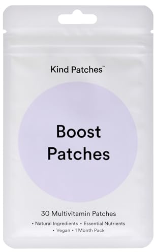 Kind Patches Boost Patches | Daily Energy & Immune Function Support | Botanical Plant-Based Formula with Vitamins D 3, A & B 5 | 30 Vegan Patches, 1 Month Supply
