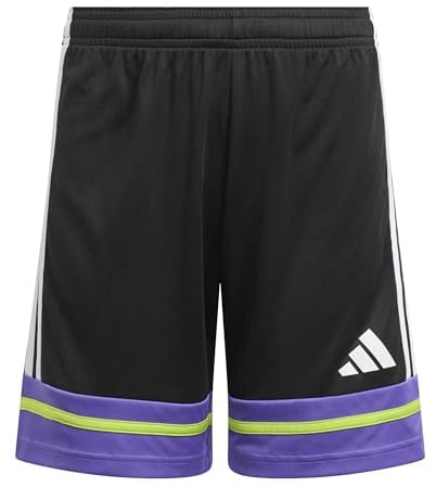 Adidas Mixte Enfant SQUADRA25 Short Kids, Black/Purple Rush/Semi Solar Slime, 5-6 Years