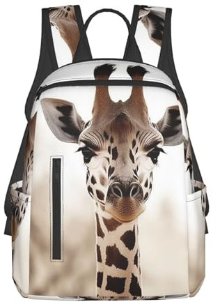 LZQPOEAS Sac à dos de voyage pour ordinateur portable, sac à dos tendance pour femme et homme, sac d'ordinateur girafe léger pour la randonnée, noir, One Size