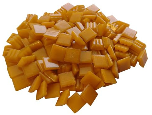 Zimasi 900g Glasmosaiksteine – 1x1 cm, ca. 1350 Stück – Premiumqualität für DIY-Projekte, Basteln, Mosaikdekorationen – Verlegefläche ca. 36 x 36 cm – Innen- und Außenbereich (Orange)