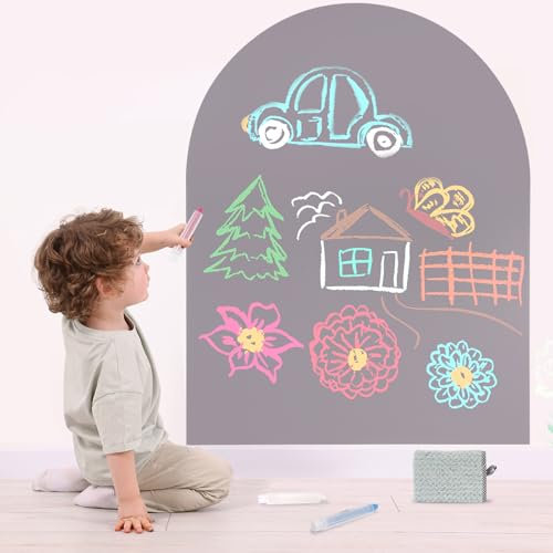 Magnetic Wall Decal Arch for Kids (Dark Grey): 80 x 100 cm Magnetic Chalkboard for Playroom, School, Home
