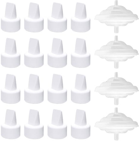 Durceler 16 Spectra Duckbill Valve & 4 Backflow Protectors Replacement, Spectra Duckbill Valves, Compatible Pump Parts for Spectra S1 S2 9 Plus and SG, Spectra Breast Pump Replacement, Accessories