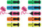 Mini evidenziatori, tratto 1-3 mm, Blister 5 pz. (blu fluo, verde fluo, giallo fluo, arancione fluo, rosa fluo), 5 Pezzi (Confezione da 2)