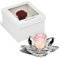 Debora Carlucci - Rosa Stabilizzata Loto in Cristallo 8 Petali Rosa Eterna Idea Regalo Donna,Compleanno, Anniversario,Festa della mamma o Bomboniera Design Elegante Made in Italy Ø 11x H 4 cm (Rosa)