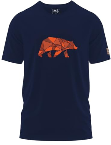 FORSBERG Espenson T-Shirt mit stylischem Bär Brustlogo Rundhals für Herren, Farbe:dunkelblau, Größe:L