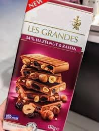 4 x Lindat Les Grandes Chocolate Bar with 34% Fruit & Nut 150g