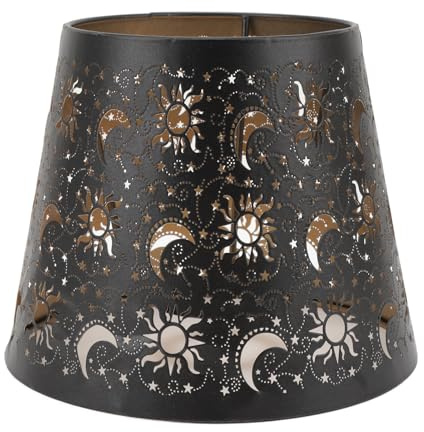 TOPINCN Sombra de Lámpara de Metal de Sombra con Patrón de Estrella de la Luna, Pantalla de Lámpara de Arte Iónico Moderno para el Accesorio de Luz de Pared del Piso de Mesa E27 E26,