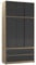 URBNLIVING 240cm Sliding Door Wardrobe with 6 Doors & 4 Drawers, Freestanding Bedroom Closet with Hanging Rail & Storage, Engineered Wood, 120cm Wide, Modern Design
