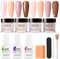 Dip Powder Nail Kit, 4 Colors Nail Dipping Powder Kit for Home DIY Salon Art, Glossy or Frosted Finish with Base Top Coat Activator As Gifts for Women..
