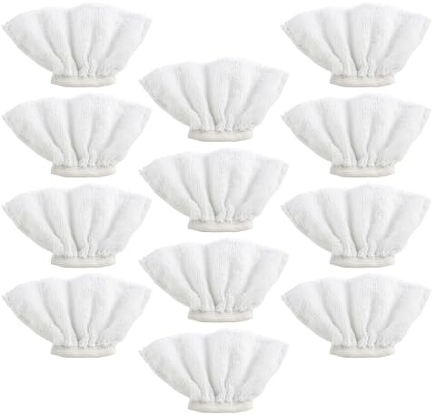 12 Pack Microfiber Cloths for Handheld Steam Cleaner Compatible with Bissell Steam Shot, Comforday, PurSteam, Wagner Spraytech, Universal Washable Steam Cleaner Accessories (12)