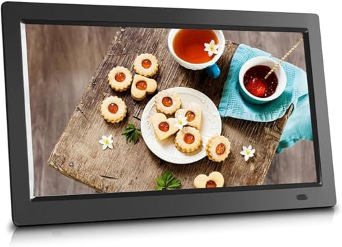 XYIANG Digitaler Bilderrahmen in verschiedenen Größen, unterstützt Video und Musik, Diashow kann an der Wand montiert werden, einfach zu bedienen für ältere Menschen (schwarz, 61 cm)