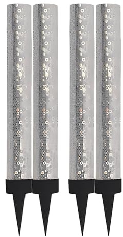 Sparkling Fountain Candles with Holder: Perfect Cake Sparklers Fountain Candles for Birthday, Wedding, Anniversary, and Party Decorations (Silver, 2 Packs of 2)