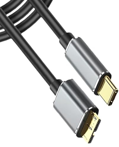 DUSTEWQ Ersatz USB-C zu Micro-B Kabel kompatibel mit Canon EOS 5D Mark IV, 1D X Mark II, Nikon D850, D5, D500, D810, D810A, Panasonic Lumix G9 Kamera, Fuji X-H1, X-T2, GFX50S (5 Fuß)