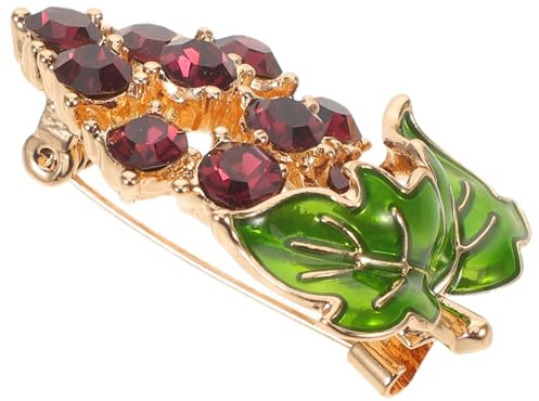 COLLBATH Broche Grappe de Raisin Scintillante Épingle Fruit Créative Métal Bijou Déco Brillant pour Vêtements et Vestes Femme