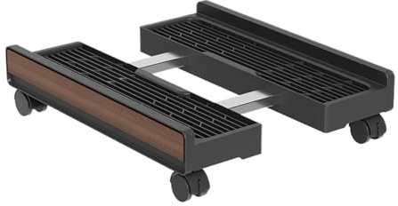 Tuxuseo PC Case Stand, Height-Adjustable Mobile Shelf with Brake Rollers, Portable Floor Stand for Computers, for Home, Office, Printer, Monitor, Area, Storage