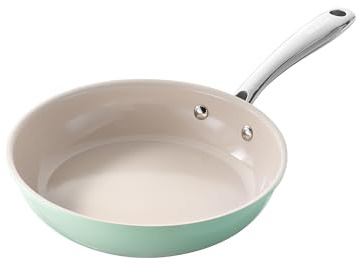 Redchef Antihaft Bratpfanne 20cm, Pfanne Keramikbeschichtung mit Edelstahlgriff, PTFE-frei PFOA-frei PFAS-frei, Grün