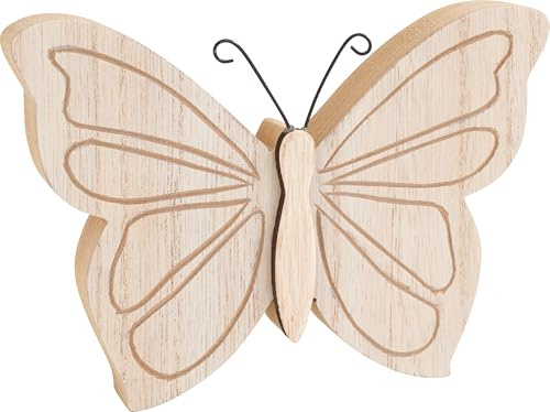 VBS Holz-Schmetterling zum Bemalen, MDF Deko, 13x9.5 cm Einseitig