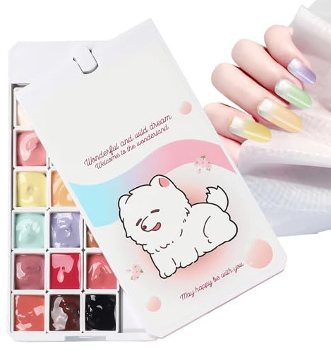 Gel de Uñas para Difuminado | 118 Colores Degradado Sólido Esmalte - Paleta de Pintura para Uñas en Gel - para Diseño Artístico, Estampación, Relieve y Uso en Casa