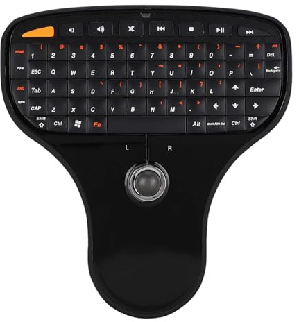 Chiyyak N5901 QWERTY Keyboard Trackball 2.4G Wireless Mini USB MultiMedia Keyboard for TV Computer