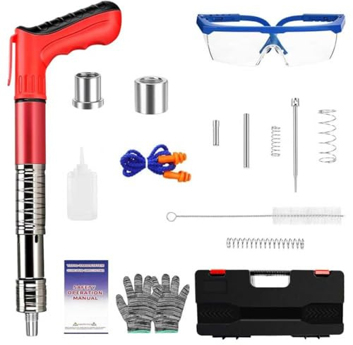 SEPSCO Cordless Nail Gun Manual Kit, All Steel 5 Speed Removable Strong Durable Safe Mini Air Nailer Tool (Without Nails)