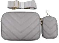 Rungassi Damen Umhängetasche mit Münzbeutel Crossbody Bag modische City Tasche blau weiß pink rosa schwarz grau grün gelb (Grau - 603)
