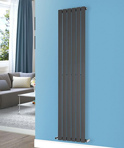 NRG Modern Anthracite Flat Single Panel Designer Radiator for Bathroom 1600mm x 408mm