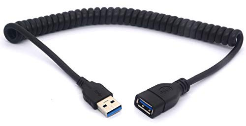 OpenII Spiralspule USB-Kabel USB 3.0 männlich zu weiblich Verlängerungskabel 1,5 m / 3,3 Fuß
