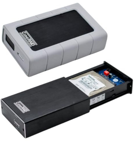 CineRAID CR-H218P USB 3.1 Gen 2 Dual-Bay RAID Enclosure – Portable 2.5 SATA SSD/HDD Case with RAID 0/1/JBOD/Normal, Shock Protector, Bus-Powered, Compatible with Win/macOS/Linux