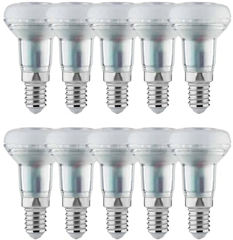 NCC-Licht Lot de 10 ampoules LED à réflecteur R39 1,5 W = 25 W E14 Blanc chaud mat 2700 K Flood 30°
