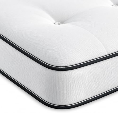 eXtreme comfort ltd EasyRest Tuft Shorty Mattress | Dual Sided, Bonnel Spring, Hand-Tufted, Soft Comfort Support, Budget Design, White, 2ft6 x 5ft9 (75 x 175 x 17cm)