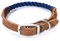 Mile High Life Collier pour Chien en Corde de Coton Qualité Supérieure avec Acier Inoxydable Boucle Ardillon Collier en Cuir Véritable(M, Marine)