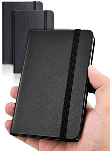 AISBUGUR Pocket Notebook, Small Notebook, 2-Pack Total 320 Pages,3.7 x 5.7 Pocket Notebook (2 Pack, Black1)