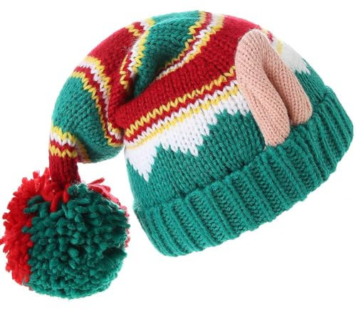 LMLALML Weihnachtshüte für Frauen, Kinder und Männer Elegante gestrickte warme lustige Mütze für die Festliche Neujahrsfeier