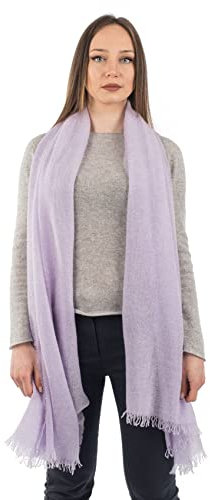 DALLE PIANE CASHMERE - Pashmina 100% cashmere - Made in Italy - Donna, Colore: Lilla, Taglia unica
