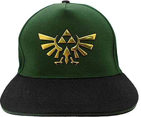 Fashion UK Unisex Legend of Zelda Snapback Cap-Symbol Kappe, Grün und Schwarz, One Size