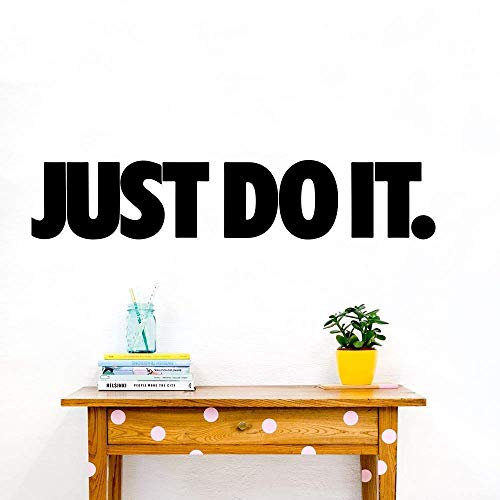 BKDPW Wandaufkleber Artwork Just Do It Wandaufkleber Fitness Wand, Glas, Möbel, Keramik, Fenster Vinyl 85X17Cm PVC Wasserdicht Matt Grüne Buchstaben Sportlich Rechteck