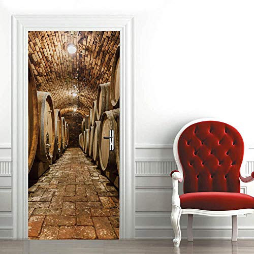 3d Türtapete selbstklebend 100x200cm Türaufkleber Türposter Fototapete Türfolie PVC Türbild Wasserdichte Abnehmbare Art Decals Kinderzimmer Wohnzimmer Schlafzimmer Küche Bad, Weingut