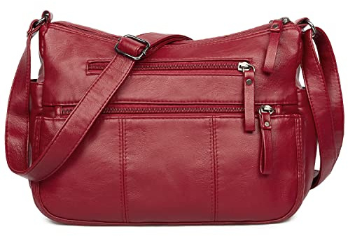 VOLGANIK ROCK Umhängetasche Damen, PU Leder Schultertasche Mehrere Taschen Handtasche Damentasche Damenhandtasche Sanft Lederhandtaschen für frauen