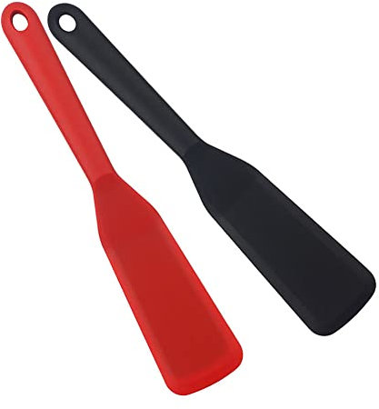 CANDeal 2 PCS Silicone Ultra Thin Spatula Omelet Spatula Turner Long Crepe Spatula Cooking Spatula Non-Stick Pancake Spatula for Egg Burgers Pizza Pancake Steak Omelet Crepes,Easy to Turn Over Food
