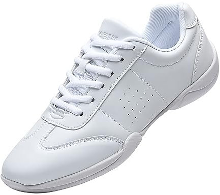 DADAWEN Damen Cheerleading Schuhe Mädchen Turnschuhe Yoga Training Schuhe,Weiß,37 EU