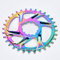 BIKECO MTB Kettenblatt Fahrrad Kurbelsatz Offset 6mm Mountainbike Kettenblatt 32T/34T/36T/38T Narrow Wide Fahrrad Kettenblatt für Sram XX1 X9 XO X01 GXP Kurbel Kettenblatt (32T bunt)