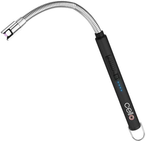 Cello Encendedor electrónico flexible recargable, negro, sin llama, batería recargable USB, cerradura de seguridad infantil, encendedores de vela