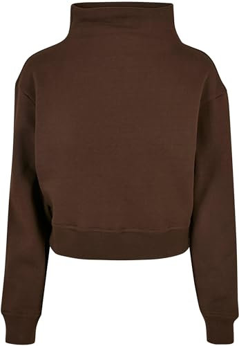 Urban Classics Damen Ladies Organic Short High Neck Crew Brown, 4XL